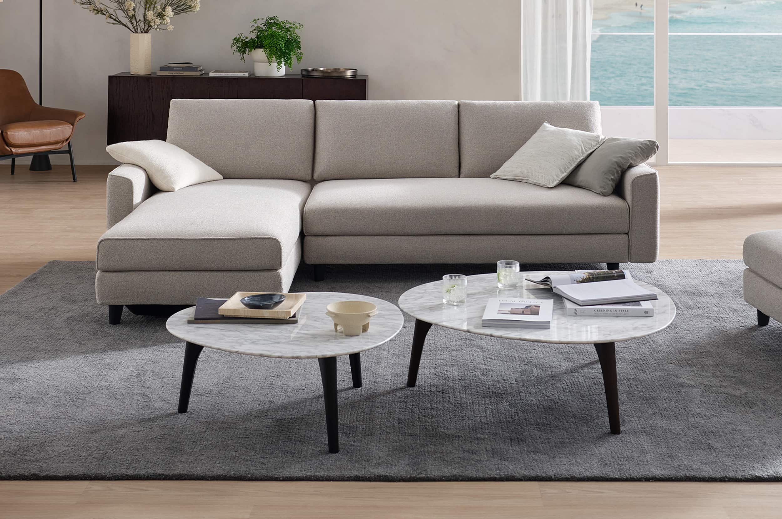 Crescent Marble Coffee Table