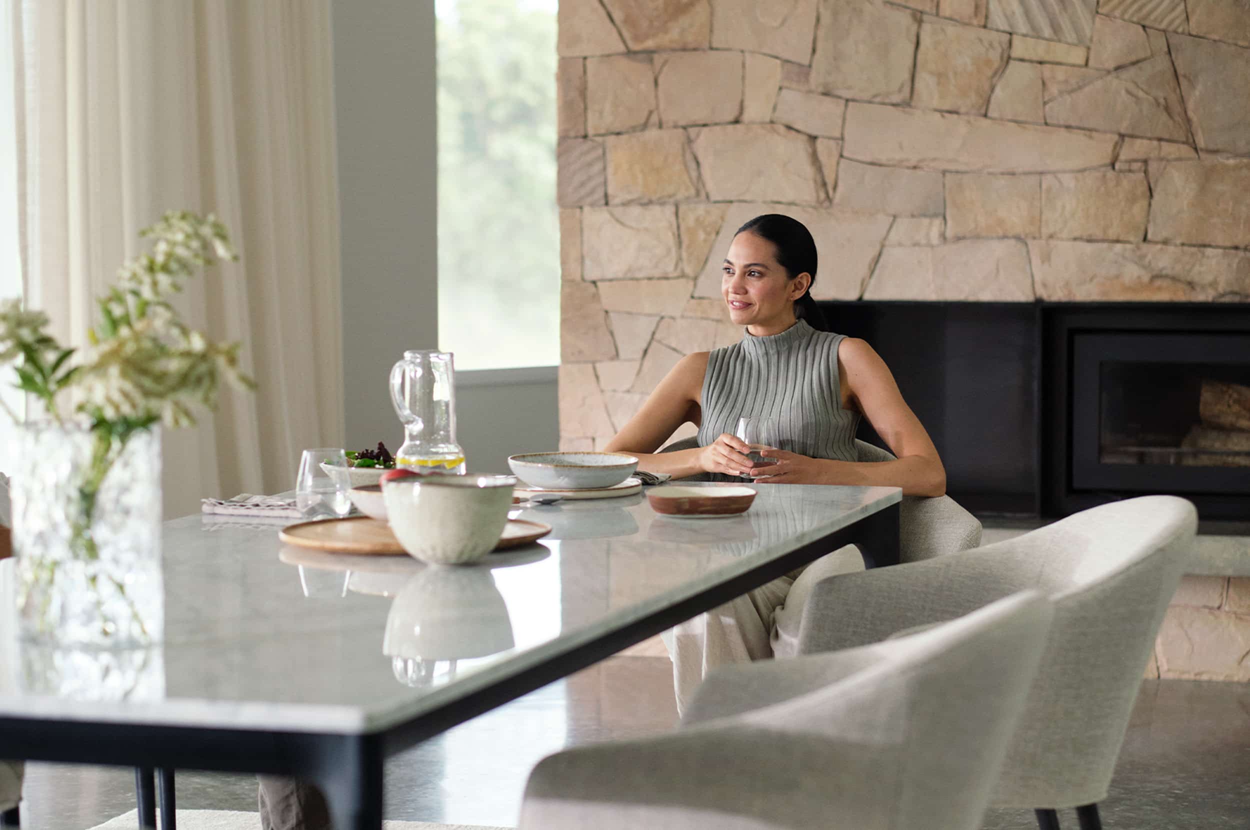 Quay Marble 8 Seater Dining Table King Living