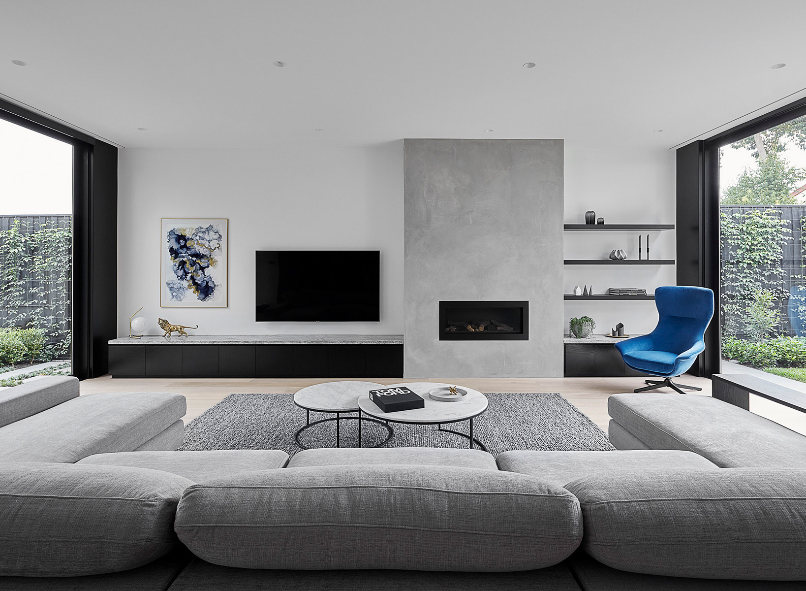 Monochrome modern living room discount