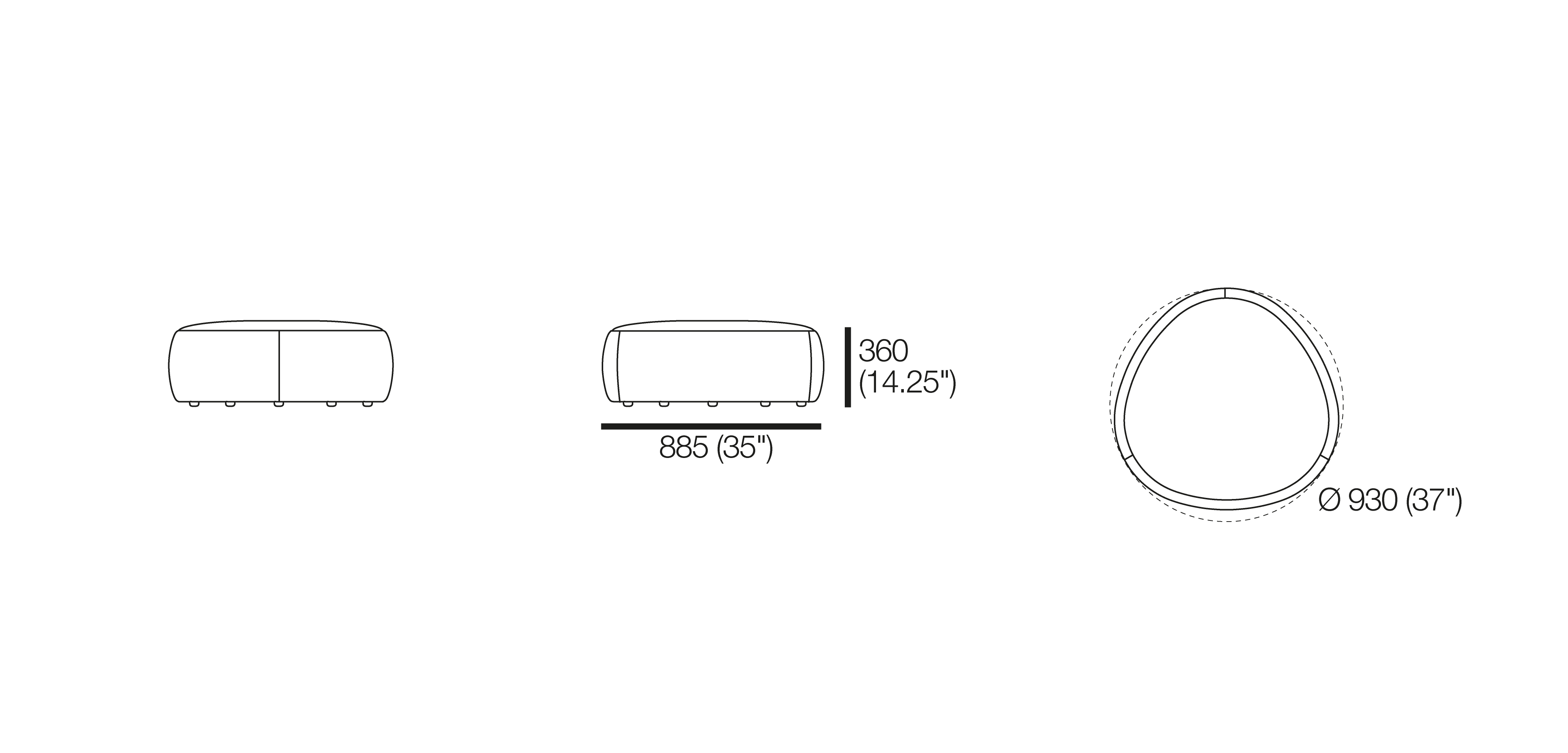 Crescent Outdoor Ottomans King Living